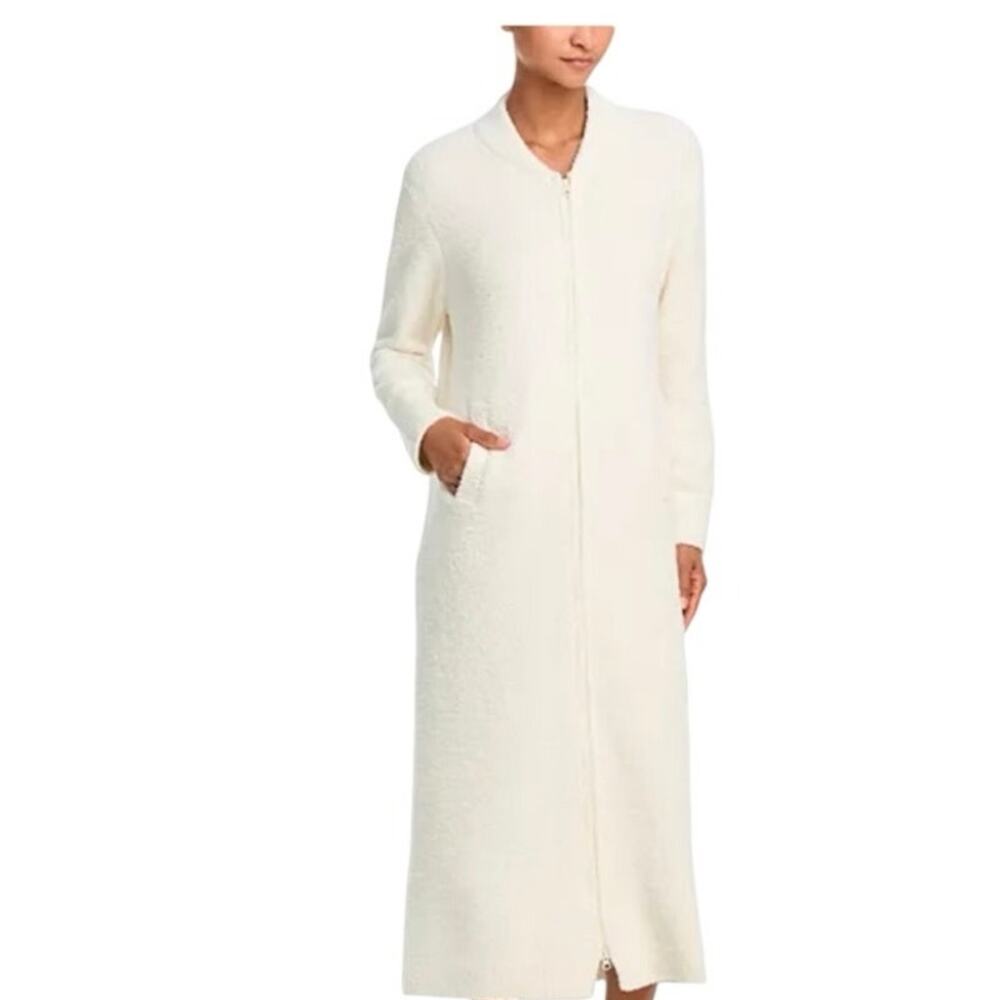 Barefoot Dreams Full Zip Long Robe Cream Ivory Lounge Duster Women’s
zip front